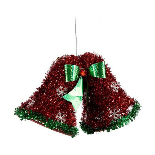 Adorno Navideño Blanco Rojo Verde Polipropileno Plástico Campanas 13,5 x 10 x 21 cm