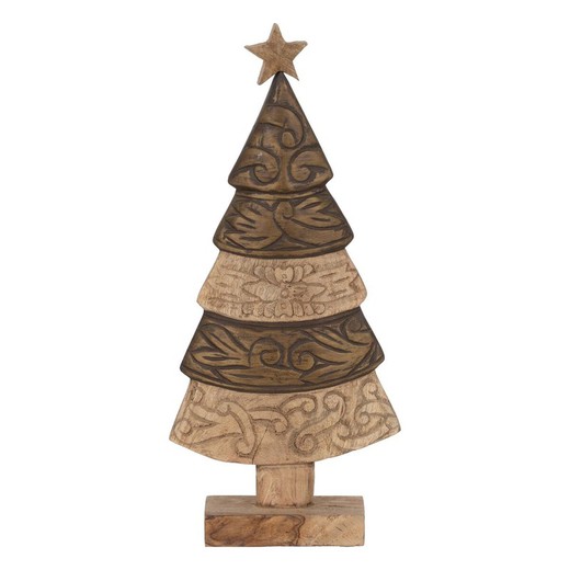 Adorno Navideño Marrón Madera de mango Árbol de Navidad 23,5 x 9 x 50 cm