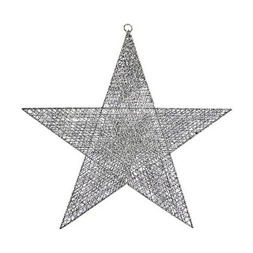 Adorno Navideño Plateado Estrella 50 x 51,5 x 0,5 cm Metal