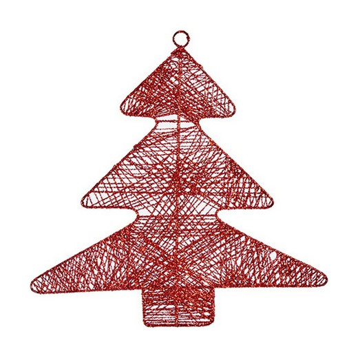 Adorno Navideño Rojo Metal Árbol de Navidad 36,7 x 0,2 x 37,5 cm