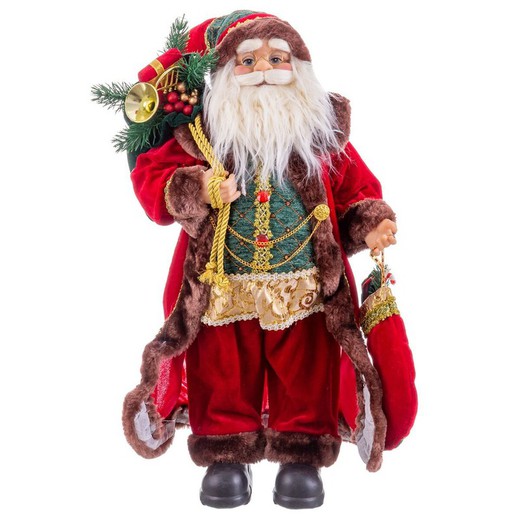 Adorno Navideño Rojo Multicolor Plástico Poliresina Tejido 60 cm