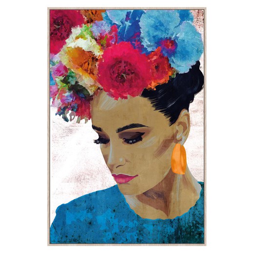 Cuadro mujer Medidas: 123 cm x 4,5 cm x 83 cm  Material: Pintura Peso neto: 3.600 grs.