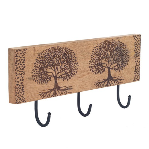 Percha 3 pomos arbol de la vida 16 cm x 5 cm x 38 cm 30926 Signes Grimalt