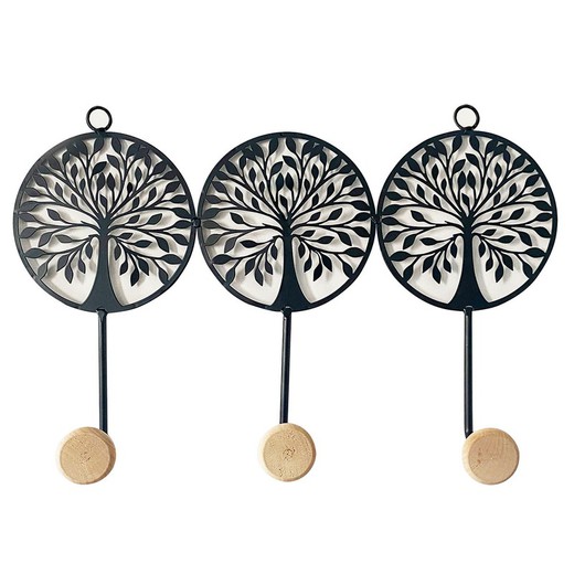 Percha 3 pomos arbol de la vida 24 cm x 5,5 cm x 39 cm 28666 Signes Grimalt