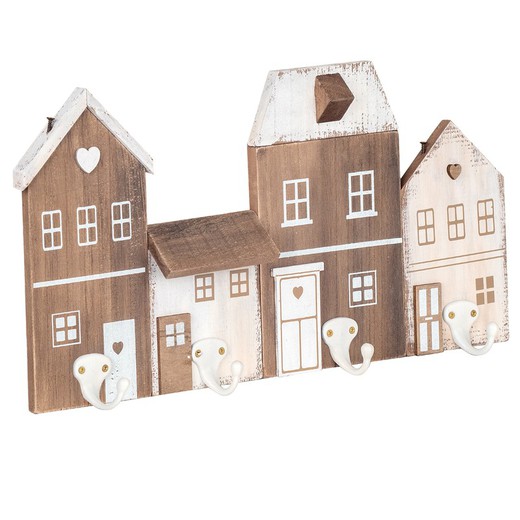 Percha 4 pomos casas 21 cm x 5 cm x 40 cm 29856 Signes Grimalt