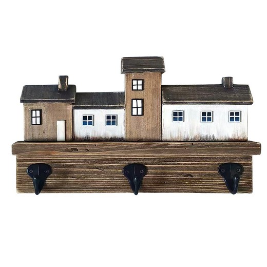 Percha casas 3 pomos 17 cm x 5 cm x 30 cm 30126 Signes Grimalt