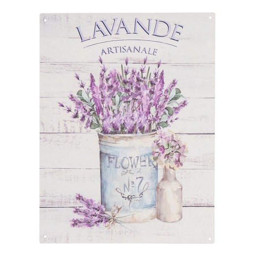 Placa pared lavanda Medidas: 33 cm x 0,1 cm x 25 cm  Material: Metal Peso neto: 275 grs.