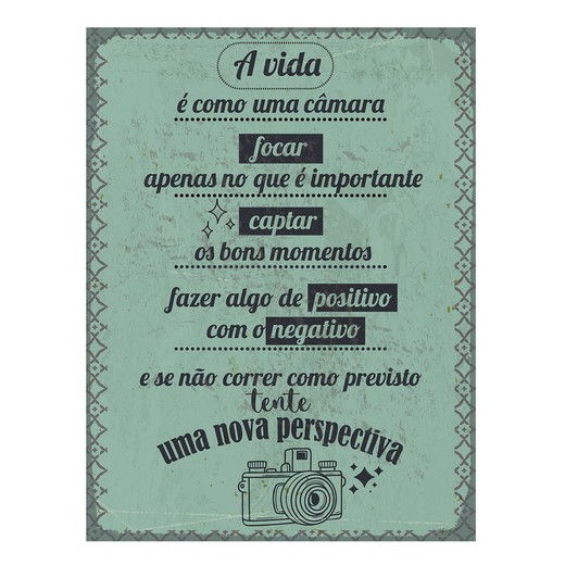 Placa pared portugues Medidas: 33 cm x 0,1 cm x 25 cm  Material: Metal Peso neto: 420 grs.