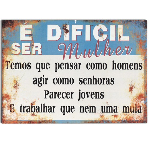 Placas pared portugues-3074 Medidas: 23,5 cm x 0,1 cm x 33 cm  Material: Metal Peso neto: 380 grs.