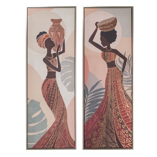 cuadro africana 2 dif. Medidas: 90 cm x 4,5 cm x 30 cm  Material: Pintura Peso neto: 1.155 grs.