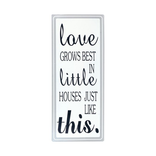 placa pared love little this Medidas: 50 cm x 0,1 cm x 20 cm  Material: Hojalata Peso neto: 495 grs.