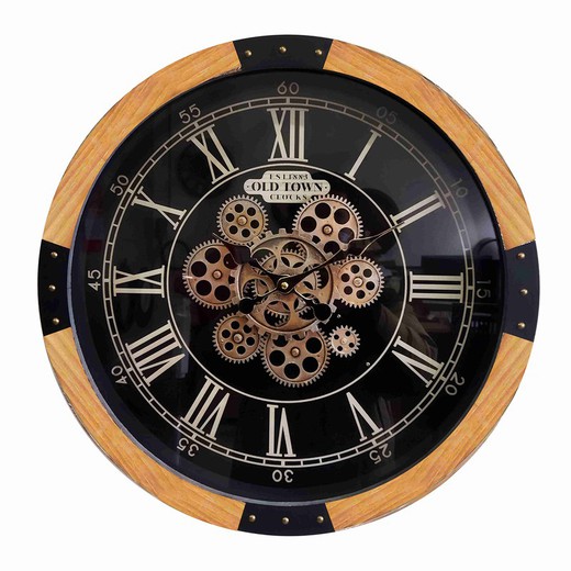 Reloj de pared de engranaje Medidas: 50 cm x 8 cm x 50 cm  Material: MDF y Metal Peso neto: 3.600 grs.