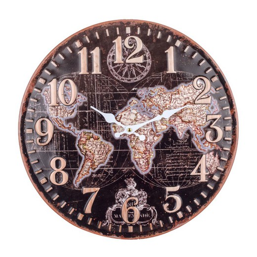 Reloj Medidas: 40,5 cm x 4 cm x 40,5 cm  Material: Metal Peso neto: 570 grs.