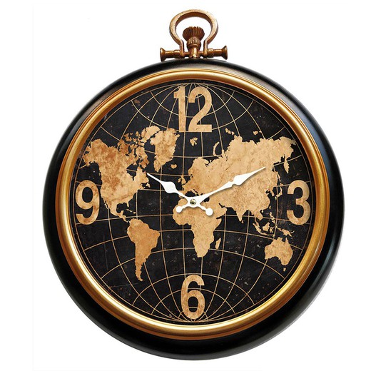 Reloj mundo Medidas: 52 cm x 7 cm x 41 cm  Material: MDF Peso neto: 2.150 grs.