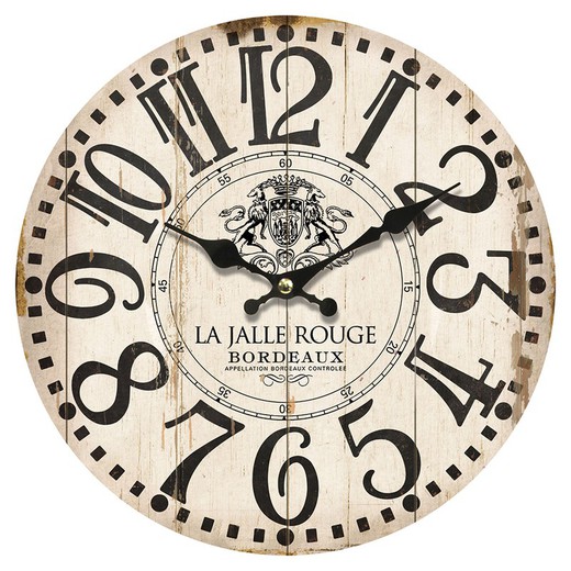 Reloj pared 34 cm. Medidas: 34 cm x 4 cm x 34 cm  Material: MDF Peso neto: 415 grs.