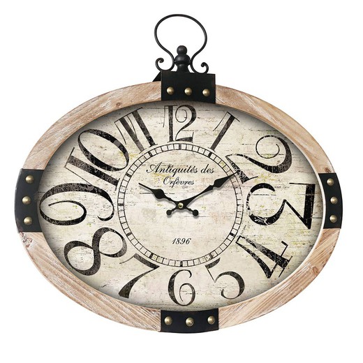 Reloj pared 57 cm. Medidas: 56 cm x 6,5 cm x 58,5 cm  Material: MDF Peso neto: 3.525 grs.