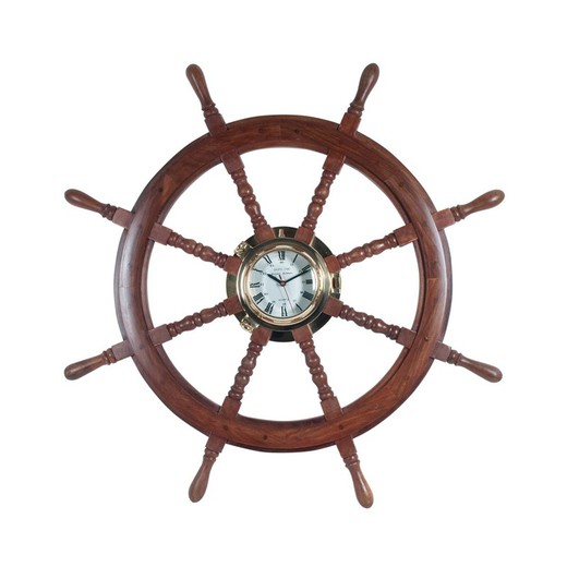 Reloj rueda Medidas: 92 cm x 5 cm x 92 cm  Material: Madera y Laton Peso neto: 6.800 grs.