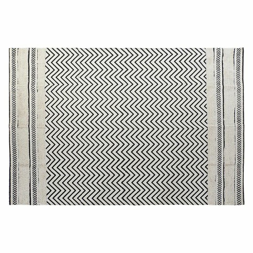 Alfombra DKD Home Decor Negro Zig-zag Blanco (160 x 226 x 0,7 cm)