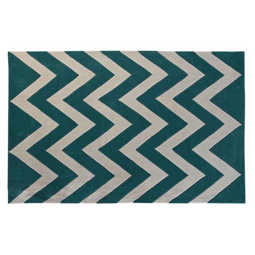 Alfombra DKD Home Decor Poliéster Zig-zag Bicolor 120 x 180 x 2 cm