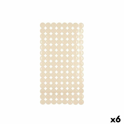 Alfombrilla Antideslizante para Ducha Beige PVC 68 x 36 x 1 cm (6 Unidades)