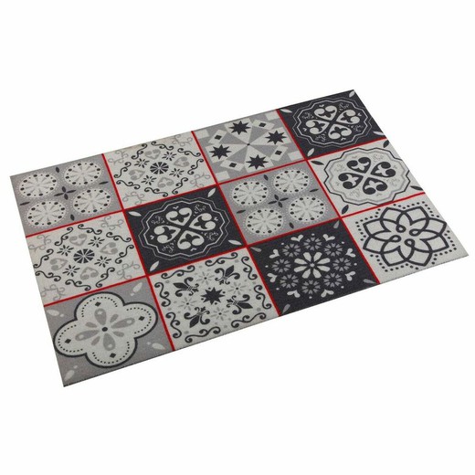 Alfombrilla Versa Mosaico Gris Cocina Poliéster (50 x 2 x 80 cm)