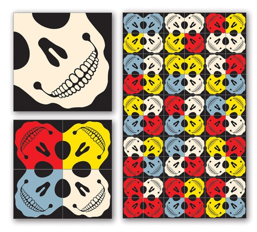 Azulejo decorado Skull colors 20x20 25pzas 1,00m2
