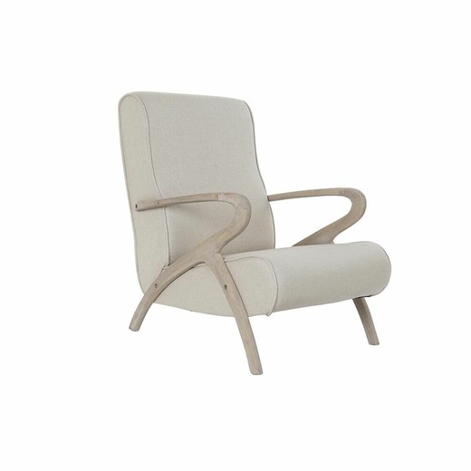 Butaca DKD Home Decor Abeto Beige Poliéster (57 x 55 x 85 cm)