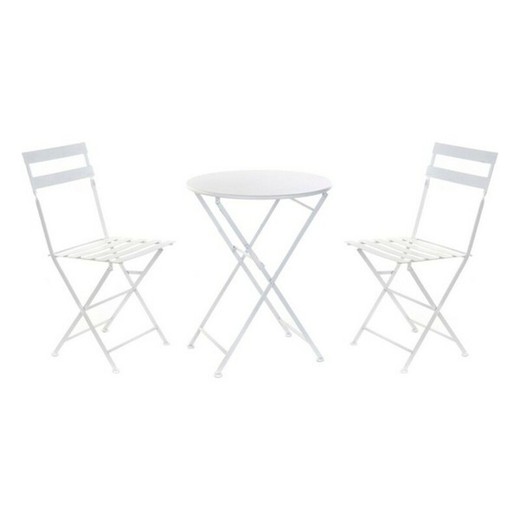 Conjunto de Mesa con 2 Sillas DKD Home Decor Blanco 80 cm 60 x 60 x 70 cm (3 pcs)