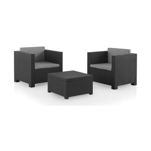 Conjunto de Mesa con 2 Sillones SP Berner Diva tete grafit