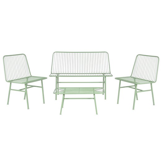 Conjunto de Mesa con 3 Sillones Home ESPRIT Menta Metal 115 x 53 x 83 cm