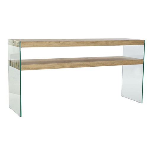 Consola DKD Home Decor Cristal Transparente Marrón claro 160 x 45 x 80 cm Madera MDF