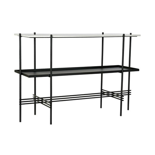 Consola DKD Home Decor Negro Metal Blanco Mármol Moderno (120 x 40 x 80 cm)