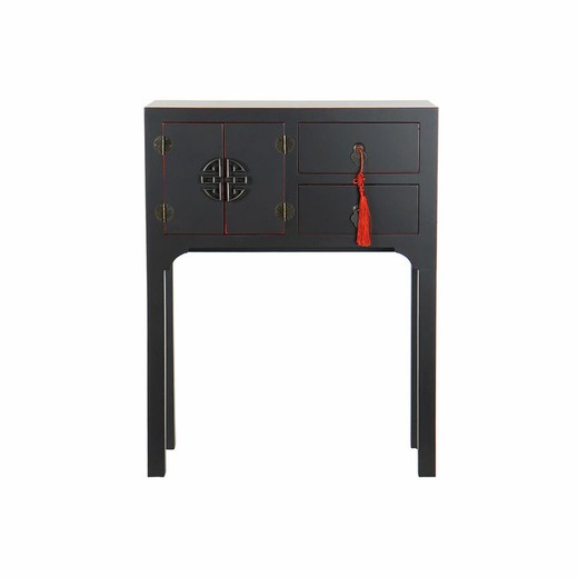 Consola DKD Home Decor Negro Multicolor Madera Abeto Madera MDF 63 x 26 x 83 cm