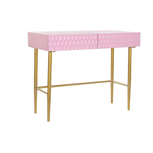 Consola DKD Home Decor Rosa Dorado Metal Madera de mango Moderno (90 x 45 x 74 cm)