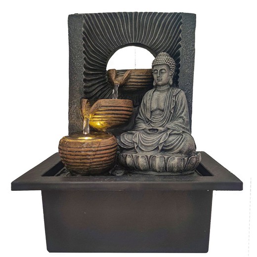 Fuente buda Medidas: 26 cm x 18 cm x 21 cm  Material: Resina Peso neto: 910 grs.