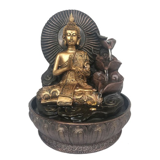 Fuente buda Medidas: 27 cm x 22 cm x 22 cm  Material: Resina Peso neto: 1.435 grs.