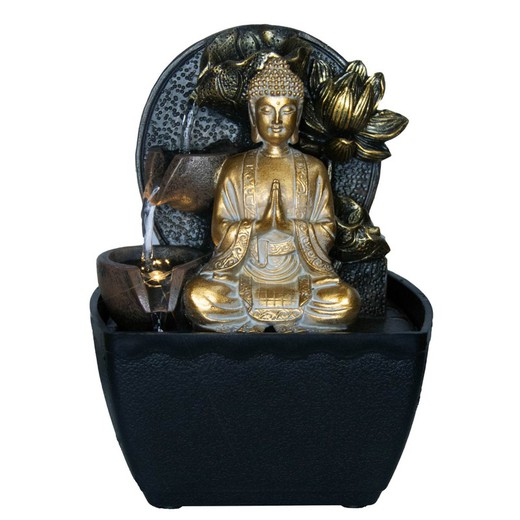 Fuente mini buda Medidas: 19 cm x 12,5 cm x 13 cm  Material: Resina Peso neto: 495 grs.