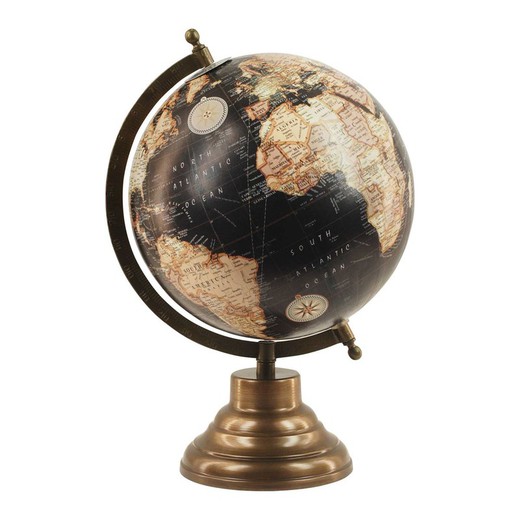 Decoracion Globo mundo 20 cm. Medidas: 32 cm x 20 cm x 21,5 cm  Material: Metal Peso neto: 550 grs.