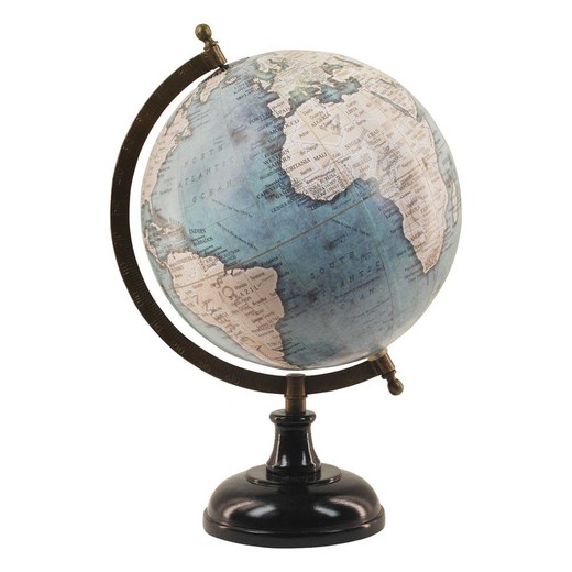 Decoracion Globo mundo 20 cm. Medidas: 33 cm x 20 cm x 21,5 cm  Material: Metal Peso neto: 800 grs.