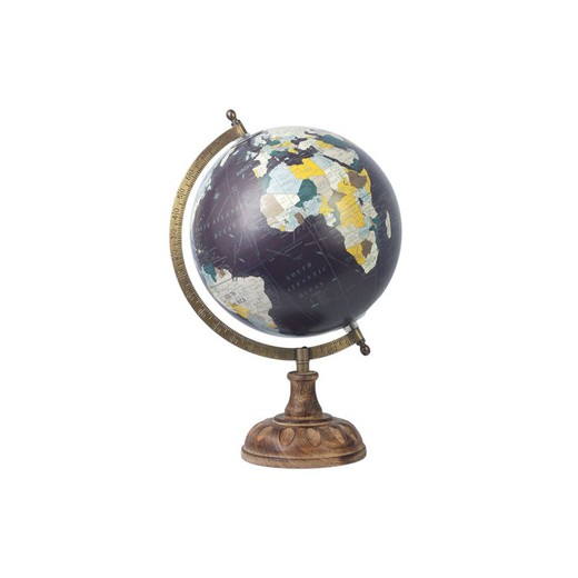 Decoracion Globo mundo 20 cm. Medidas: 33 cm x 20 cm x 22 cm  Material: Metal Peso neto: 630 grs.