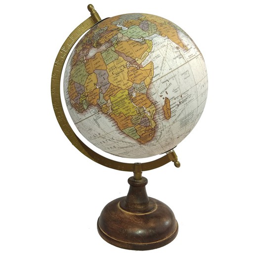 Decoracion Globo mundo 20 cm. Medidas: 33 cm x 20 cm x 23 cm  Material: Metal Peso neto: 675 grs.