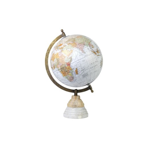 Decoracion Globo mundo 20 cm. Medidas: 34 cm x 20 cm x 22 cm  Material: Metal Peso neto: 1.145 grs.