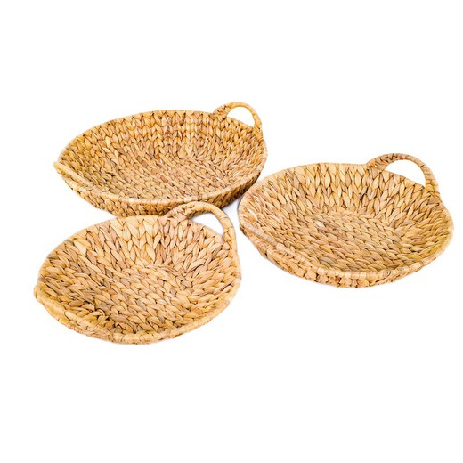 S/3 cestas Medidas: 7 cm x 34 cm x 36 cm  Material: Fibra Vegetal-Cuerda Peso neto: 1.020 grs.