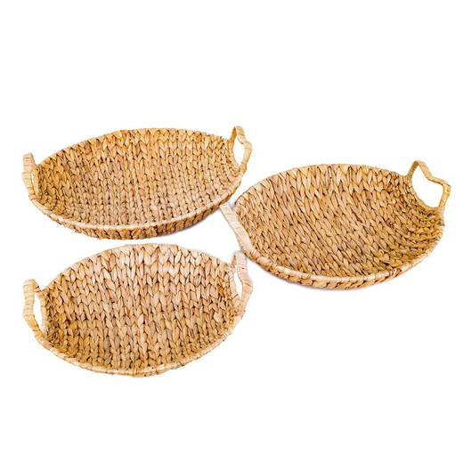 S/3 cestas Medidas: 8 cm x 35 cm x 36 cm  Material: Fibra Vegetal-Cuerda Peso neto: 1.020 grs.