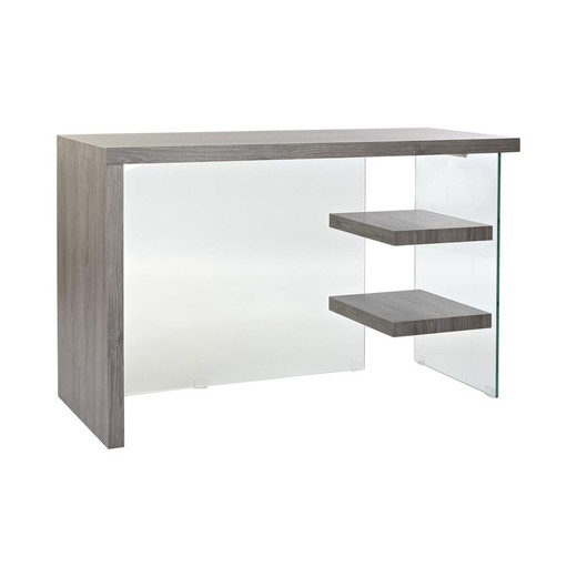 Escritorio DKD Home Decor Cristal Gris Transparente MDF Cristal Templado (120 x 50 x 76 cm)