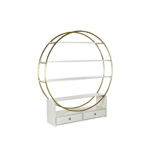 Estantería DKD Home Decor 160 x 35 x 180 cm Dorado Metal Blanco Álamo