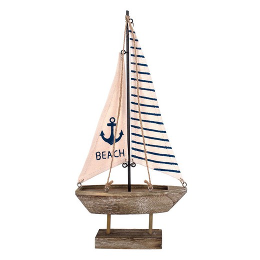 Figura Barco Medidas: 31 cm x 5,5 cm x 15 cm  Material: Madera Peso neto: 85 grs.