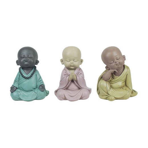 Figura Buda 3 diferentes Medidas: 14 cm x 8 cm x 10,5 cm  Material: Resina Peso neto: 170 grs.