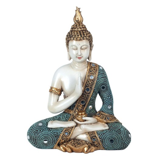 Figura Buda gr.sentado Medidas: 24 cm x 8,5 cm x 22 cm  Material: Resina Peso neto: 585 grs.