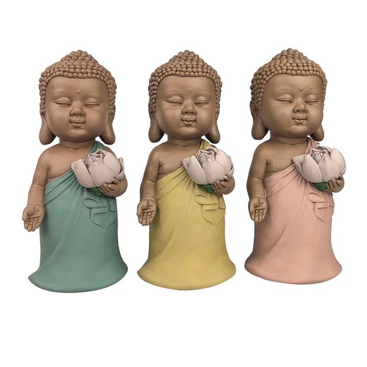 Figura Buda linda Medidas: 17,5 cm x 7,5 cm x 7 cm  Material: Resina Peso neto: 285 grs.